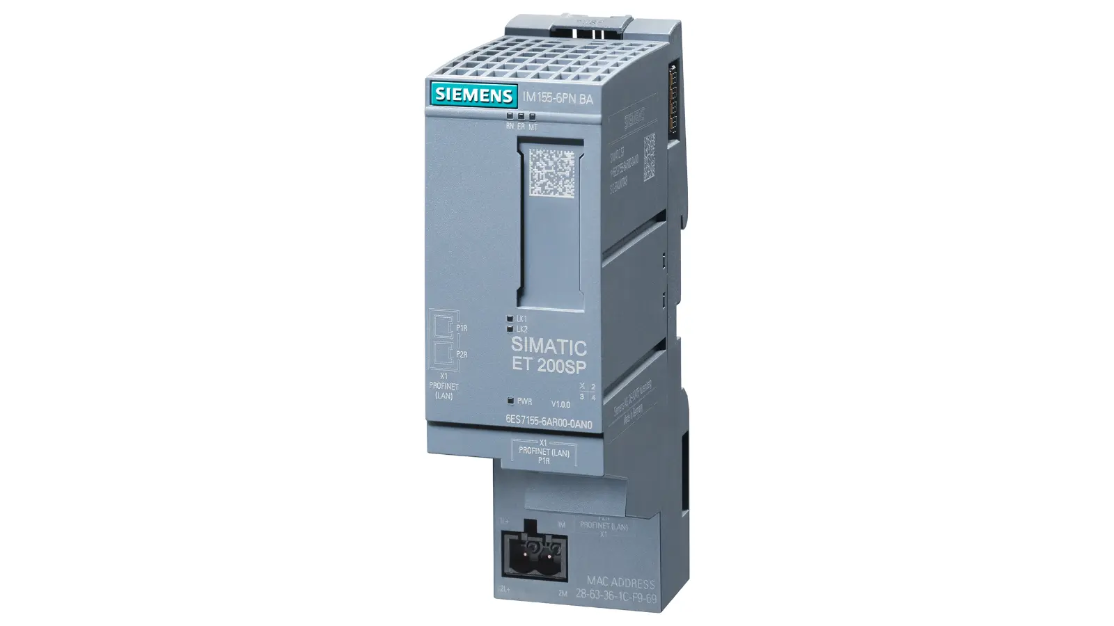 Produktfoto 1 von Siemens 6ES7155-6AR00-0AN0 SIMATIC ET 200SP PROFINET Interface Module IM 155-6PN ST