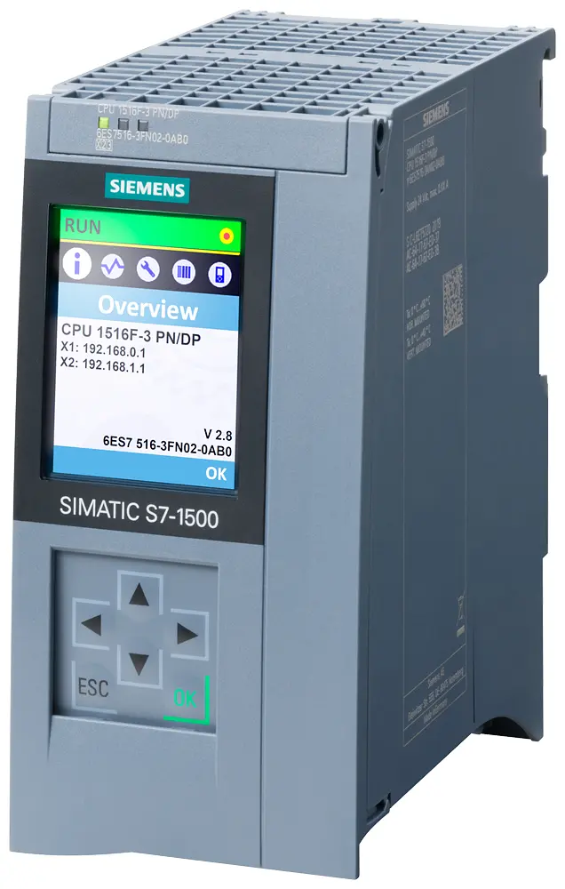 Produktfoto 1 von Siemens 6ES7516-3FN02-0AB0 SIMATIC S7-1500F CPU 1516F-3 PN/DP Central Processing Unit