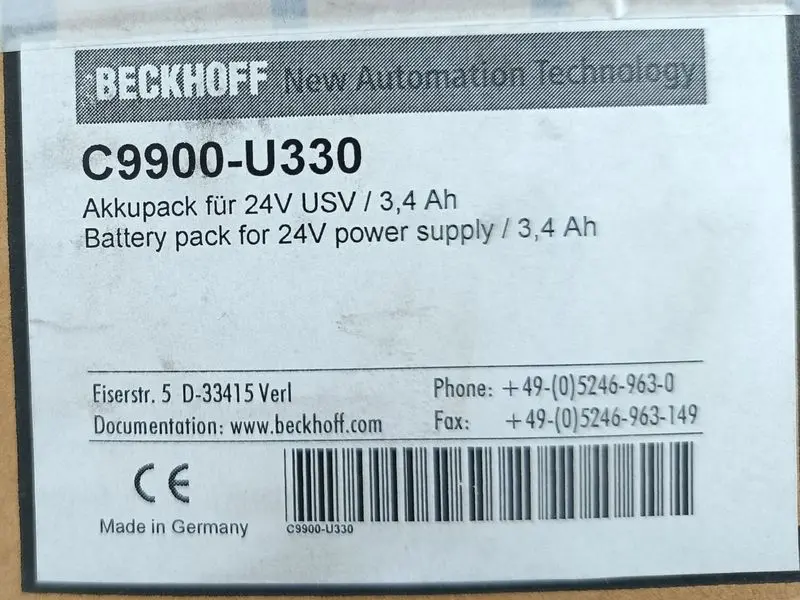 Produktfoto 1 von Beckhoff C9900-U330 Akkupack 24V USV 3,4Ah 120m Batterypack UNUSED OVP & SEALED