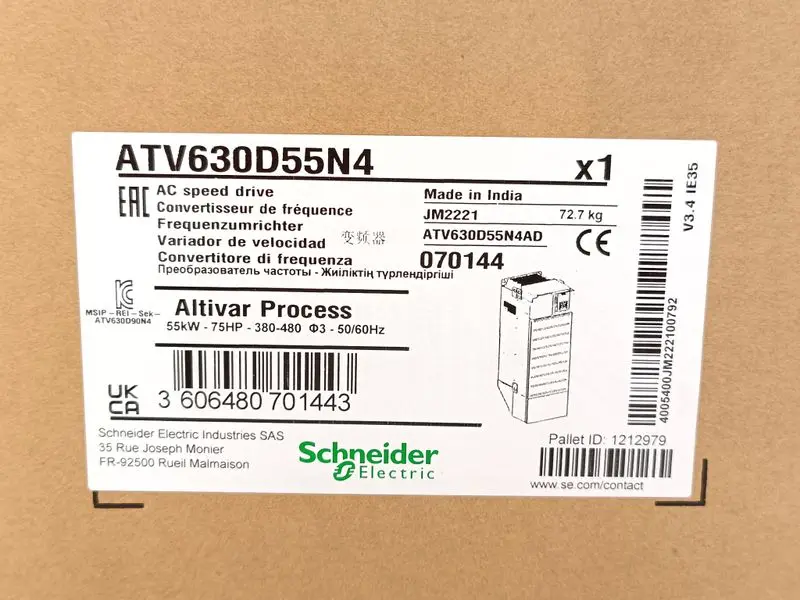 Produktfoto 1 von Schneider Electric Altivar ATV630 ATV630D55N4 55kW 400V UNUSED & OVP & SEALED