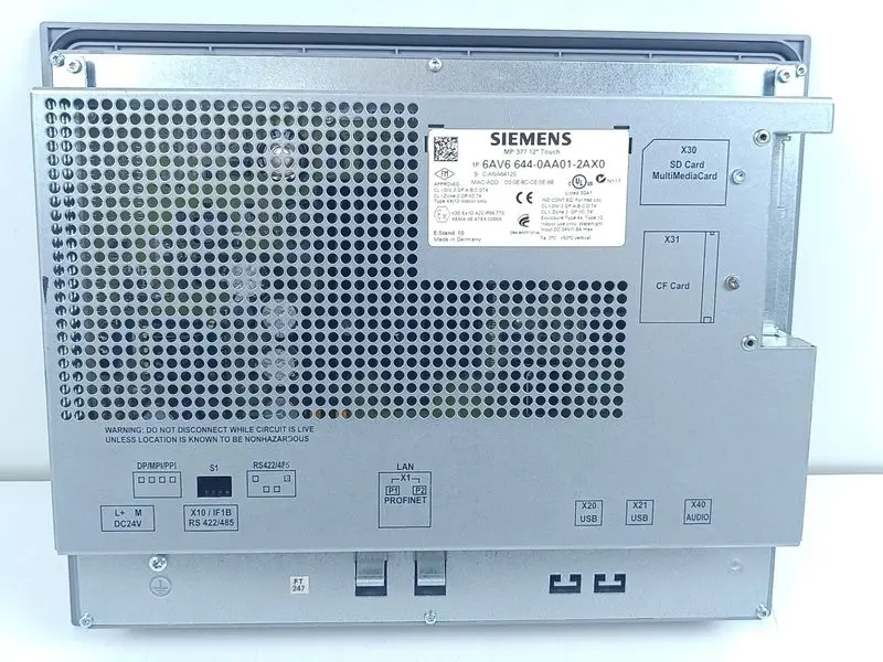 Produktfoto 1 von Siemens MP377 Touch 12" 6AV6 644-0AA01-2AX0 6AV6644-0AA01-2AX0 E-St.10 UNUSED