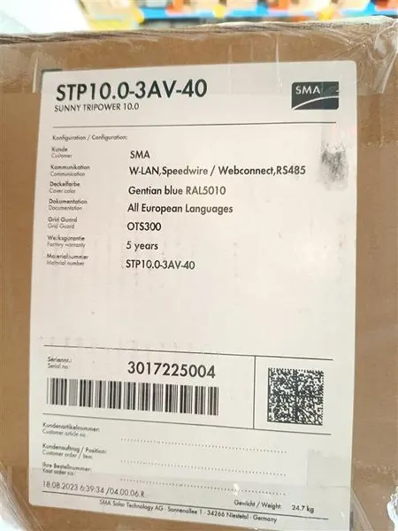 Produktfoto 1 von SMA Sunny Tripower 10.0 +WLAN 10kw Wechselrichter STP 10.0-3AV-40 STP10.0