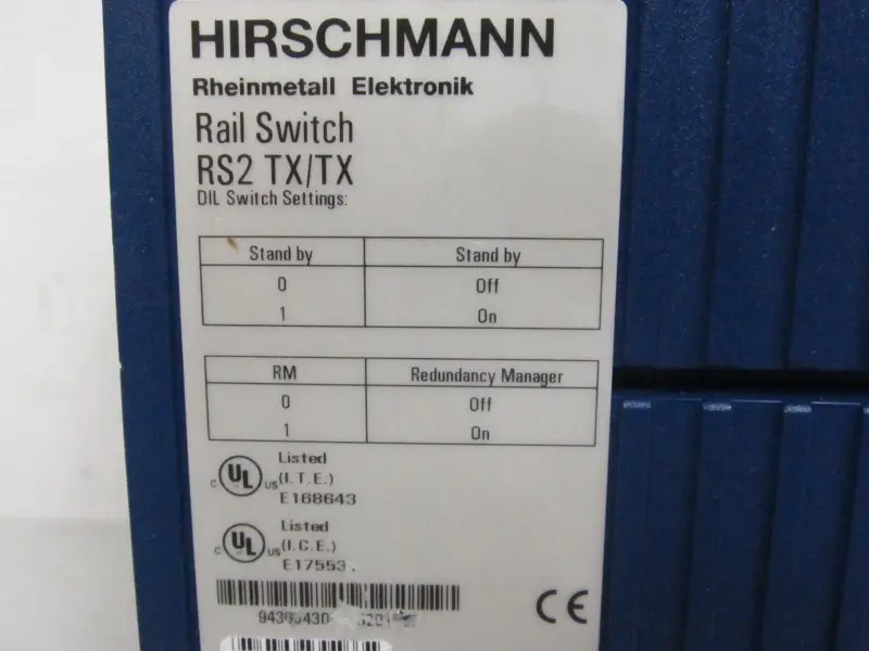 Produktfoto 1 von Hirschmann RS2-TX/TX Ethernet Rail Switch 943654-300 943654300