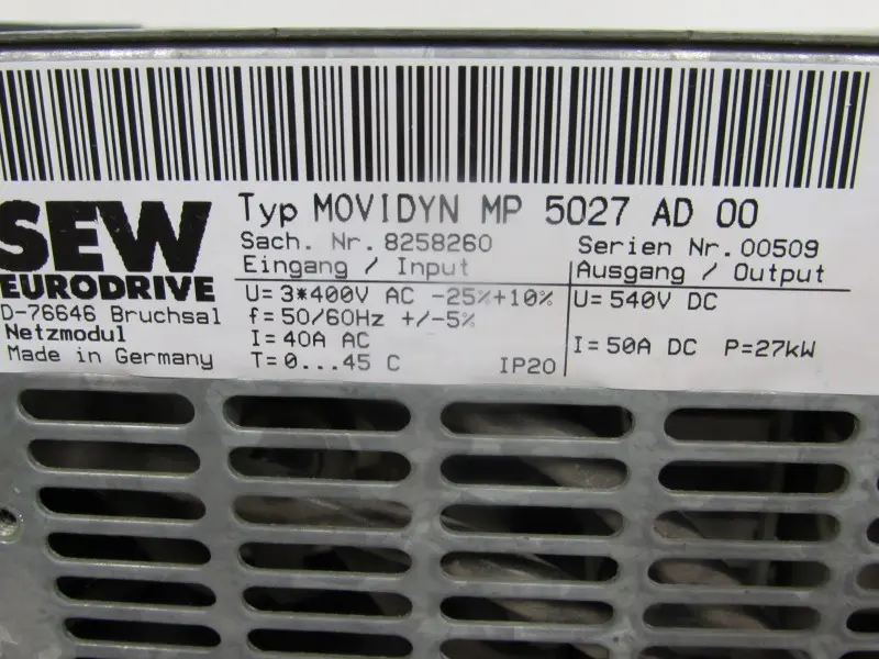 Produktfoto 1 von SEW Eurodrive MOVIDYN MP 5027 AD 00  Top Zustand MP5027AD00