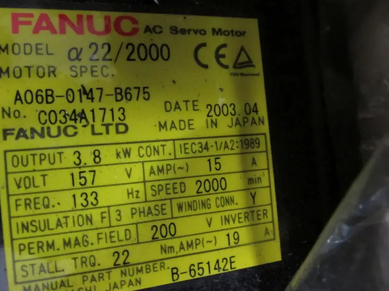 Fanuc A06B-0147-B675 A22/200 Servo Motor unbenutzt OVP