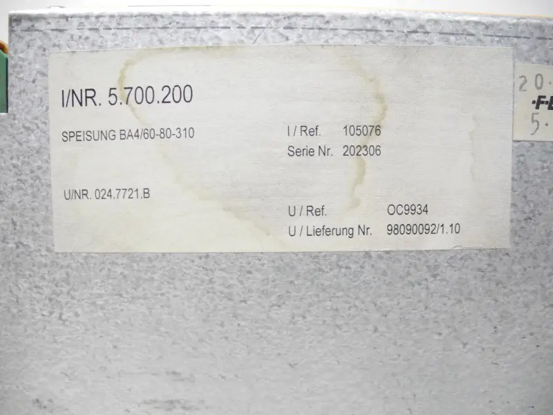 Produktfoto 1 von Socasin Socapel DC-Supply BA4 60-80-310 I/NR.5.700.200