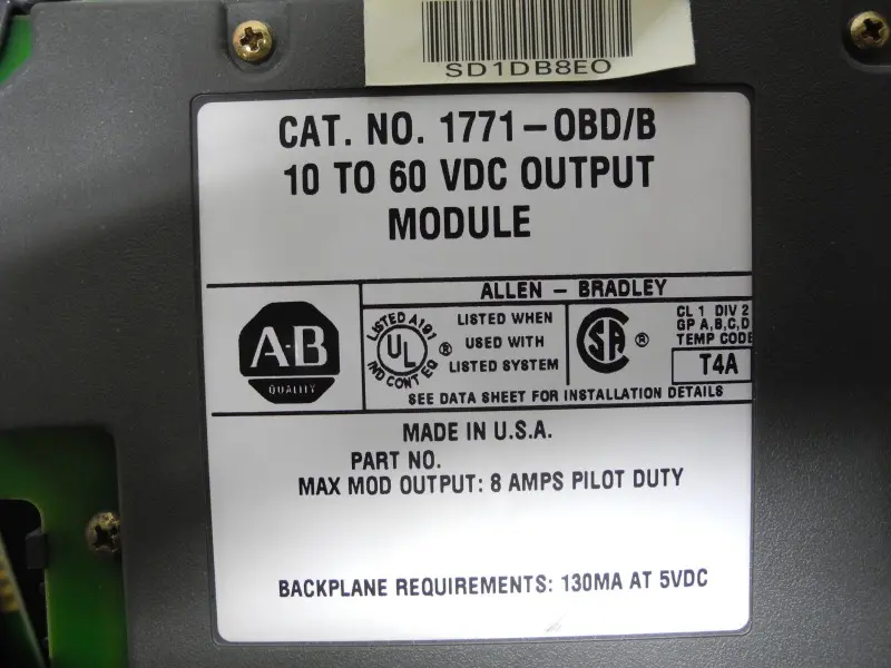 Produktfoto 1 von Allen Bradley VDC Output Module Cat.No. 1771-OBD/B 1771-0BD/B