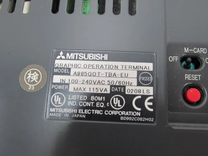 Produktfoto 1 von Mitsubishi GRAPHIC OPERATION TERMINAL A985GOT-TBA-EU + MEMORY A9GT-QFNB4M TESTED