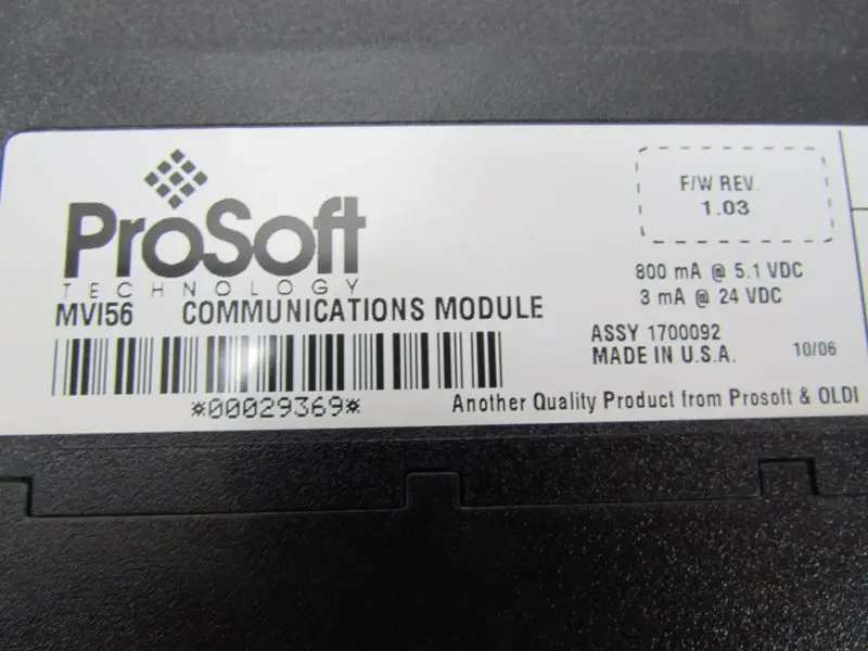 Produktfoto 1 von Allen Bradley ProSoft MVI56 Communications Module F/W REV. 1.03 Top Zustand