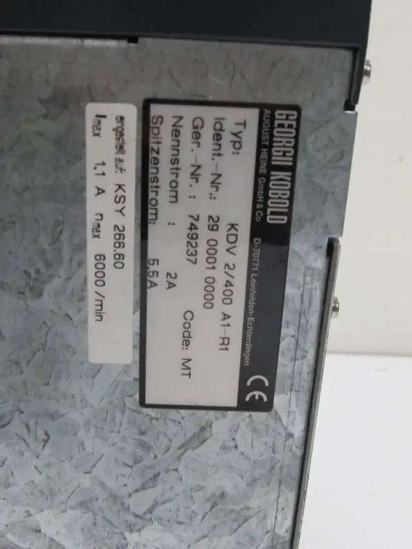Produktfoto 1 von GEORGII KOBOLD KDV 2/400 A1-R1 2900010000 5,5A KSY266.60 Buchse X11/R1 UNUSED