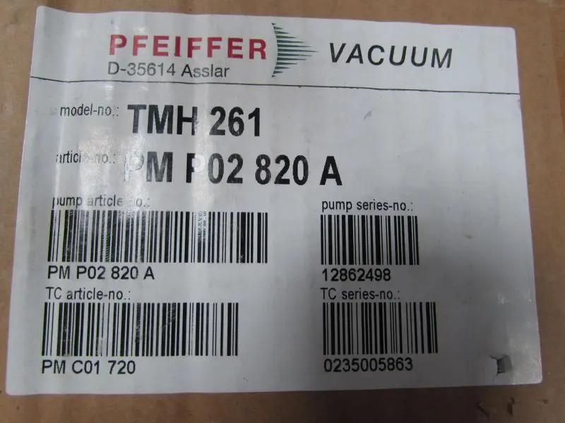Produktfoto 1 von Pfeiffer Vacuum Turbo Pumpe TMH 261 PM P02 820 A +TC600 TIC250 Refurbished & OVP