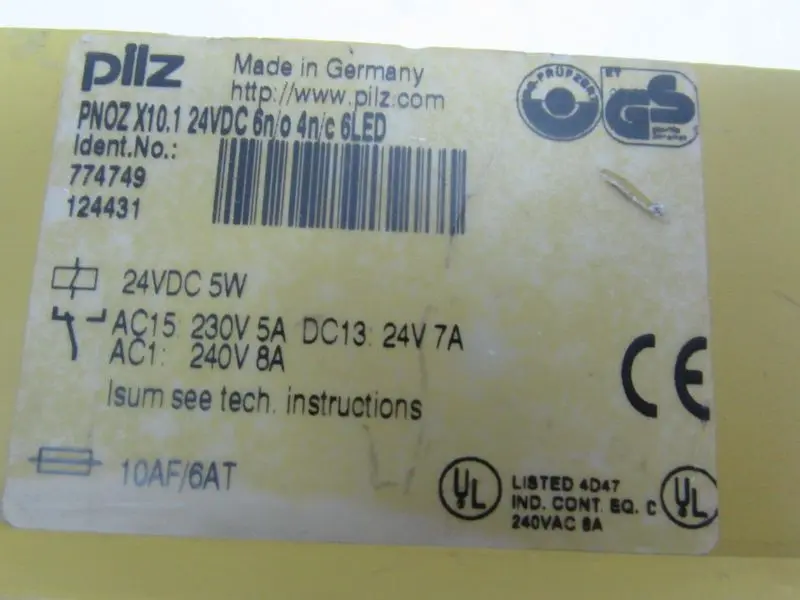 Produktfoto 1 von PILZ PNOZ X10.1 24VDC 6n/o 4n/c  ID No.:774749 5W Top Zustand