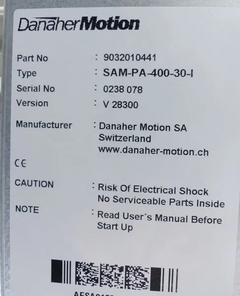 Produktfoto 1 von Danaher Motion Atlas Copco Socapel SAM Power Supply SAM-PA-400-30-I Top Zustand