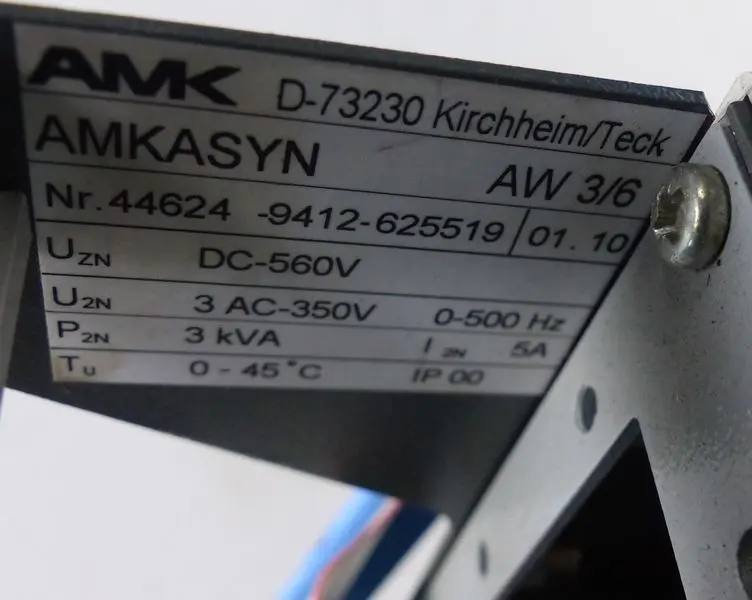 Produktfoto 1 von AMK AMKASYN AW 3/6 Inverter Drive DC-560V 3AC-350V 3KVA 5A