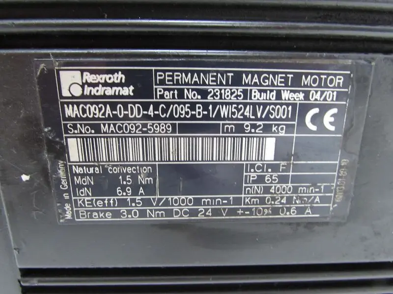 Produktfoto 1 von Indramat MAC092A-0-DD-4-C/095-B-1/WI524LV/S001 + 20FL 100  TOP ZUSTAND