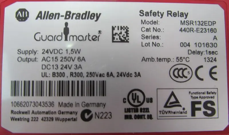 Produktfoto 1 von Allen-Bradley  MSR132EDP 440R-E23160 Ser. A 24VDC 1,5W Safety Relay TOP ZUSATND