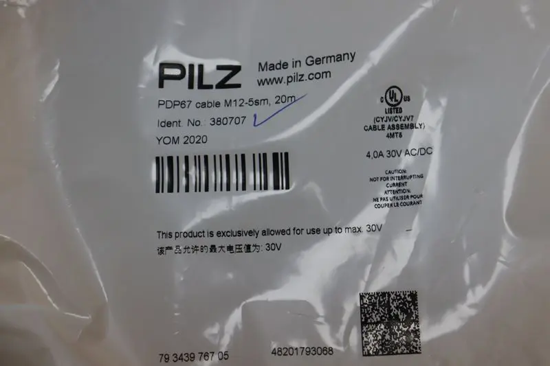 Produktfoto 1 von PILZ PDP67 Kabel  cable M12-5sm 20m ID.Nr.: 380707 UNUSED & OVP