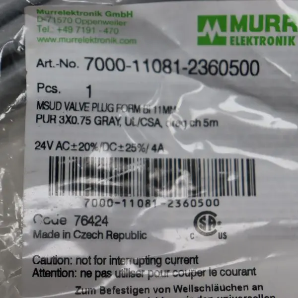 Produktfoto 1 von Murr elektronik Sensor Kabel 7000-11081-2360500 UNUSED & OVP & SEALED