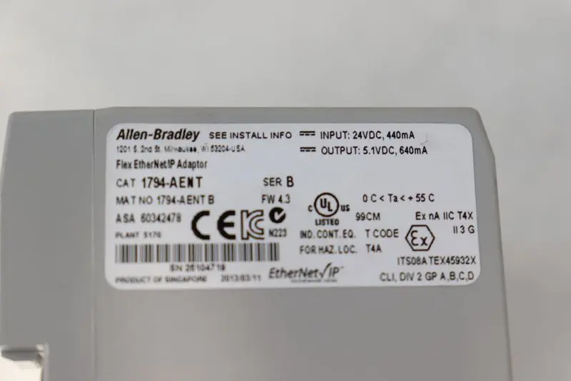 Produktfoto 1 von Allen Bradley Ethernet IP FLEX I/O 1794-AENT SER. B
