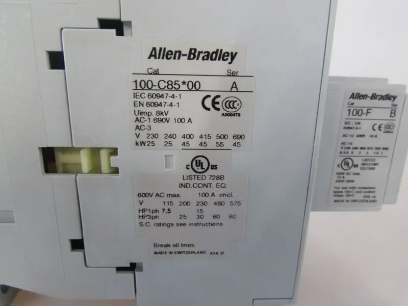 Produktfoto 1 von Allen Bradley 100-C85*00 Uimp. 8kV AC-1 690V 100A + 100-F 690V 10A TOP ZUSTAND