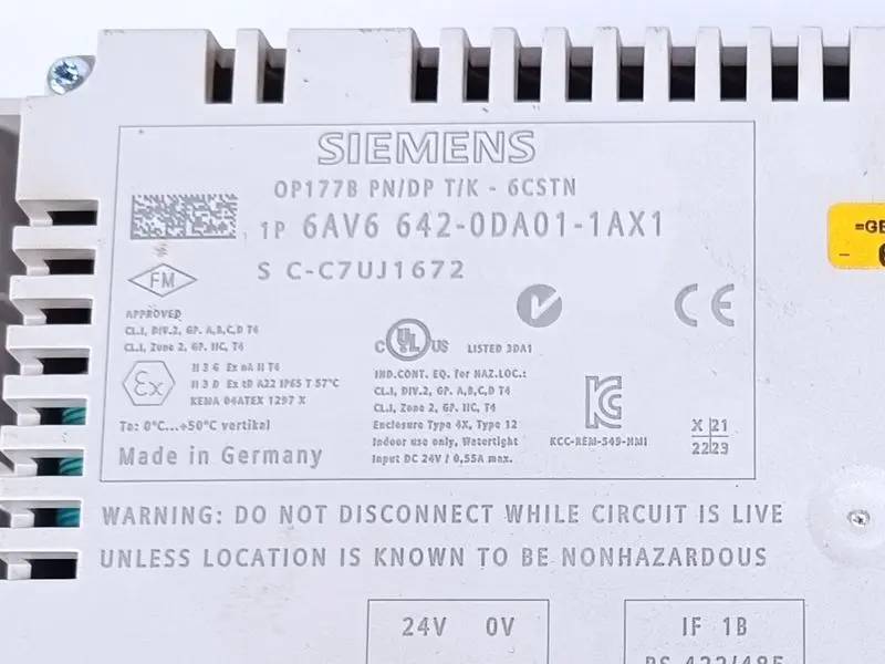 Produktfoto 1 von Siemens 6AV6 642-0DA01-1AX1 OP177B PN/DP T/K 6CSTN E-St.20 TOP ZUSTAND