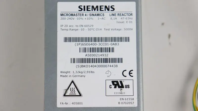Produktfoto 1 von Siemens Micromaster 4 LINE REACTOR 6SE6400-3CC01-0AB3 TOP ZUSTAND