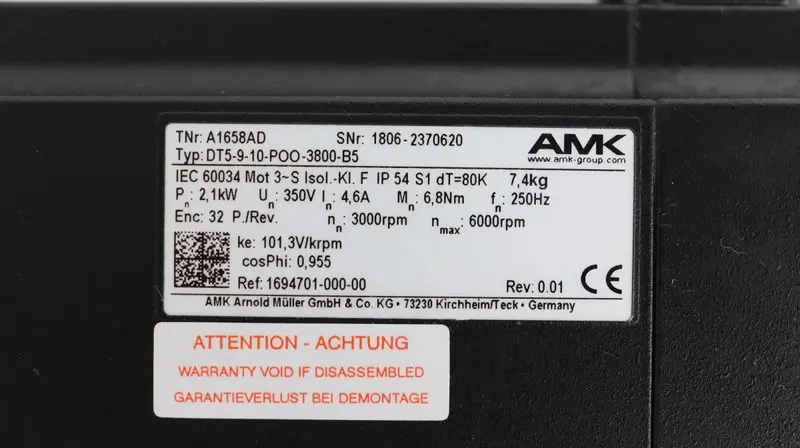 Produktfoto 1 von AMK Servomotor Typ: AMK AMK DT5-9-10-POO-3800-B5 UNUSED