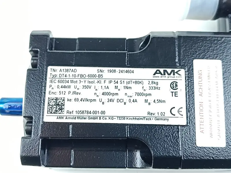 Produktfoto 1 von AMK Servomotor DT4-1-10-FBO-6000-B5 TNr A1387AD DT4-1-10 Rev: 1.02 UNUSED