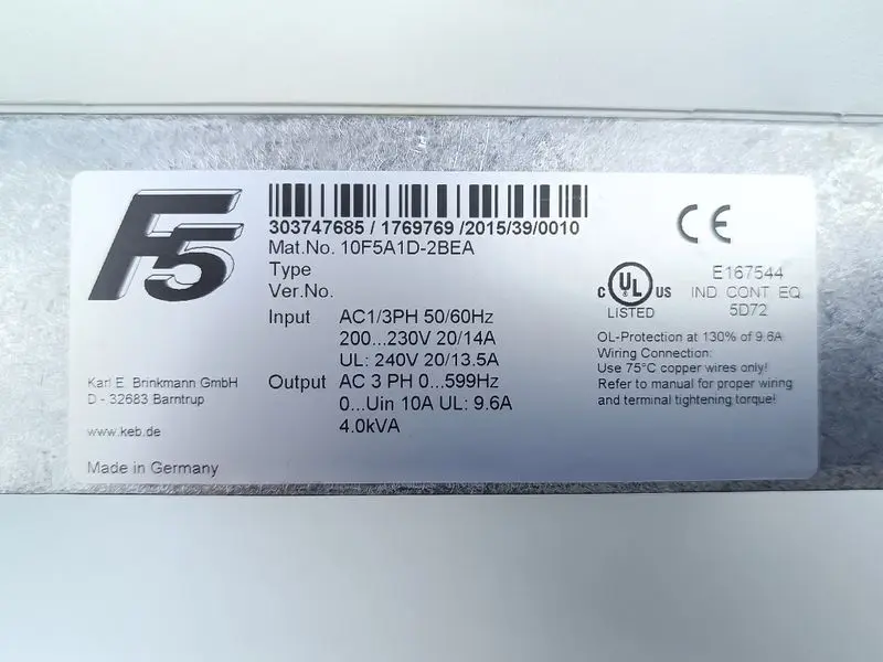 KEB F5 10.F5.A1D-2BEA 10F5A1D-2BEA TESTED & NEUWERTIG
