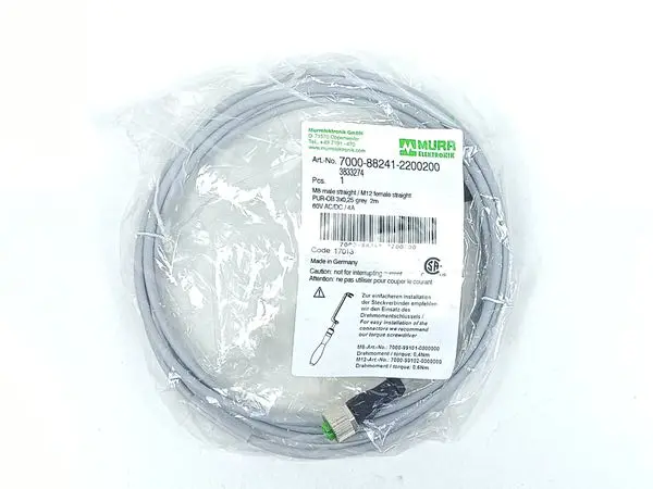 Produktfoto 1 von Murr Elektronik 7000-88241-2200200 Ventilstecker + Kabel 2m UNUSED OVP SEALED