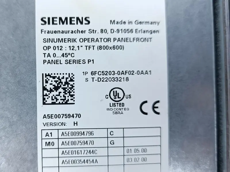 Produktfoto 1 von Siemens Sinumerik OP012 6FC5203-0AF02-0AA1 Ver.H TESTED & TOP ZUSTAND