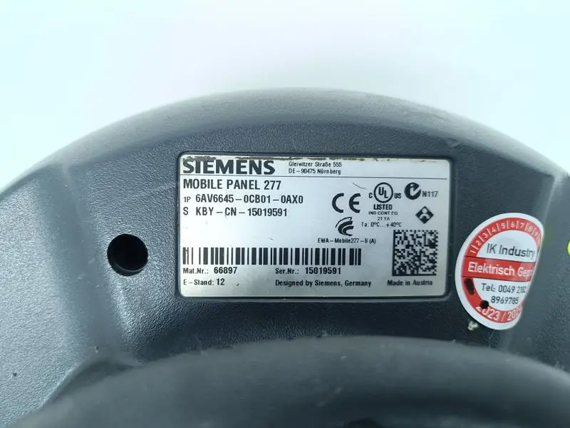 Produktfoto 1 von SIEMENS Mobile Panel 277 6AV6645-0CB01-0AX0 E-STAND: 12 - without cable -TESTED