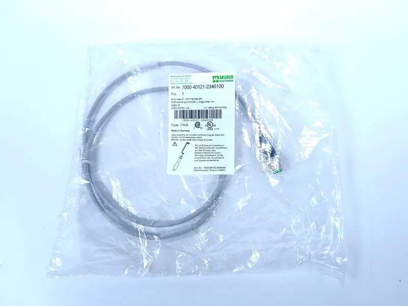 Produktfoto 1 von Murr elektronik 7000-40121-2340100 M12 male 0° / M12 female 90° UNUSED & OVP