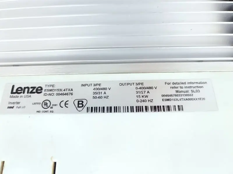 Produktfoto 1 von Lenze ESMD153L4TXA ID.No: 00464676 15kw 400V + ESMD2234TMF - Boken Case - TESTED