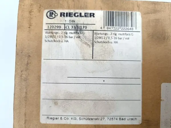 Produktfoto 1 von Riegler Wartungseinheit 2-tlg. multifix 0,5 - 16 bar 100568 UNUSED & OVP