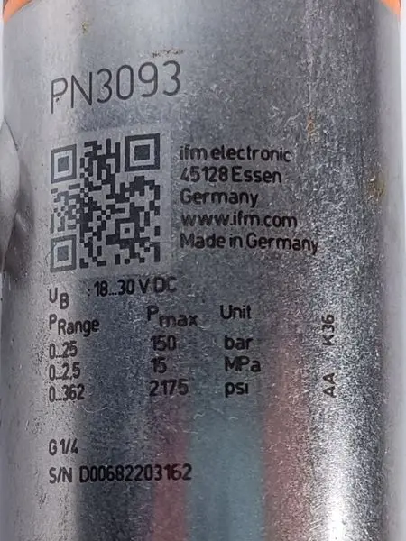 Produktfoto 1 von ifm electronic Drucksensor PN3093 PN-025-RER14-MFRKG/US/ /V TOP ZUSTAND
