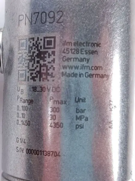 Produktfoto 1 von IFM electronic Drucksensor PN7092 PN-100-SER14-QFRKG/US/ /V TOP ZUSTAND