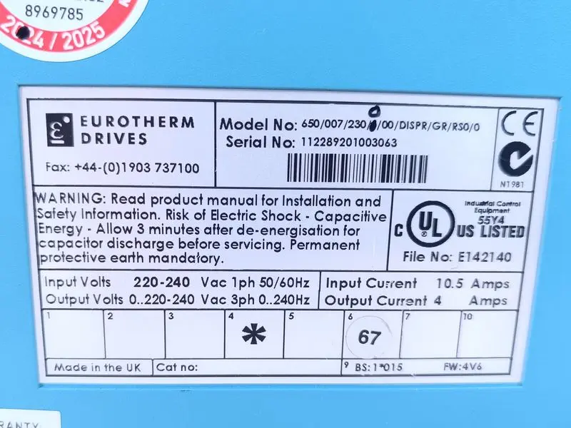 Produktfoto 1 von Eurotherm 650 series 650/007/230/O/00/DISPR/GR/RS0/0 TESTED & TOP ZUSTAND