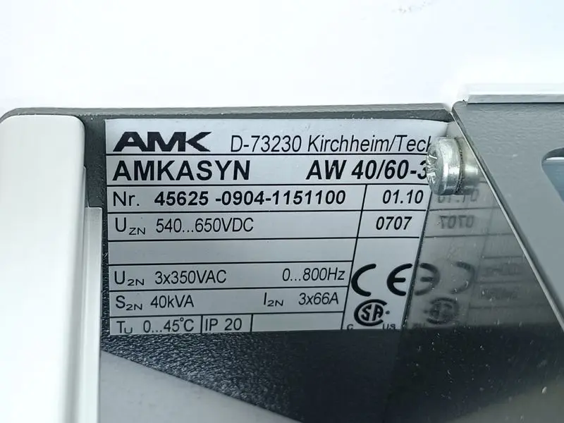 Produktfoto 1 von AMK AMKASYN AW 40/60-3 Servo Drive Vers. 1.10 AW40/60-3 UNUSED UNBENUTZT