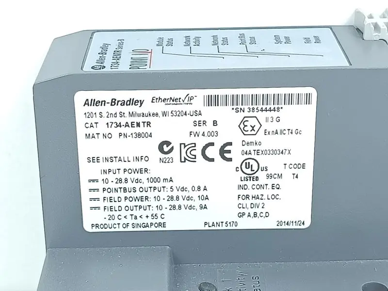 Produktfoto 1 von Allen Bradley 1734-AENTR MAT No. PN-138004 Ser. B UNUSED