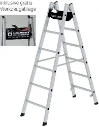 Produktfoto 1 von 33016 Aluminium-Sprossen-Stehleiter 2 x 8 Sprossen