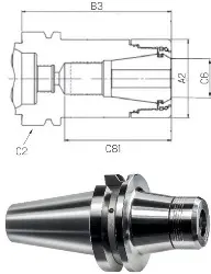 Produktfoto 1 von 46466310755 Spannzangenfutter, BT50 HDC, ER32, konisch