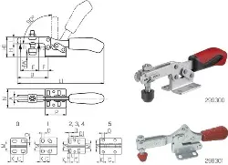 Produktfoto 1 von 93013 Waagrechtspanner offener Arm Gr.1 waagerechtem Fuß AMF