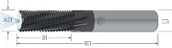 312535 Gewindefräser, VHM AlTiCrN,UNI GFM Shark, IK, d1=12 x1,5 M/MF
