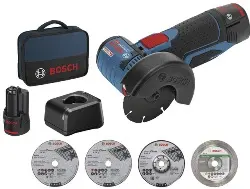 Produktfoto 1 von 06019F200C Akku-Winkelschleifer 12 V GWS 12V-76 2x2,0 Ah, Tasche