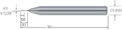 Produktfoto 1 von 6136101840 Micro-Präzisionsreibahle VHM Werksnorm/B 1,840mm SPPW