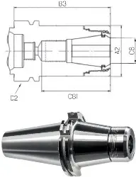 46166311005 Spannzangenfutter, SK50 HDC, ER32, konisch