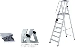 Produktfoto 1 von 50084 Alu-Stehleiter mit Plattform 4 Stufen