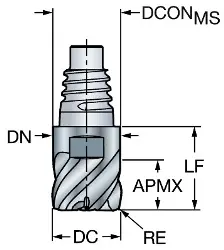 Produktfoto 1 von A31625FMA5010015L1730 CoroMill® 316 Vollhartmetall-Fräskopf für die Schlichtbearbeitung