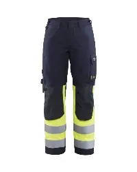 Produktfoto 1 von 718815128933 Damen Multinorm Arbeitshose inhärent Navy/ HighVis Gelb C42